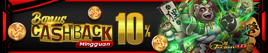 BONUS CASHBACK MINGGUAN 10%